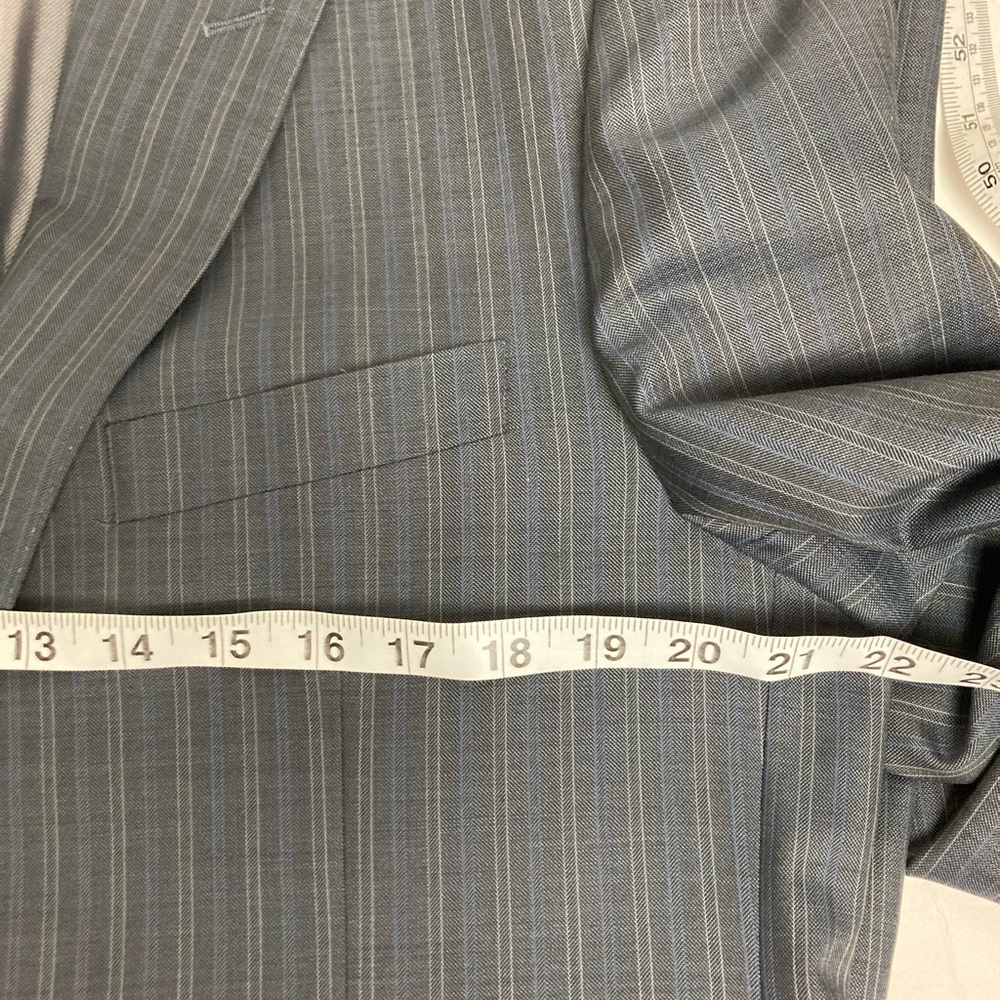 Tiglio luxe silk and wool Charcoal Pinstripe Blazer - Picture 13 of 15